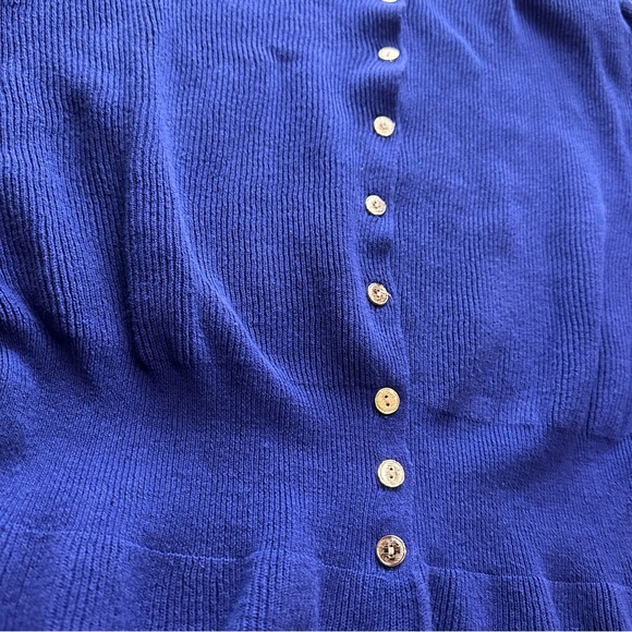 VTG 80s Purple/Blue  Chunky Knit Peplum Sweater Cardigan Top
Good condition - Picture 2 of 6